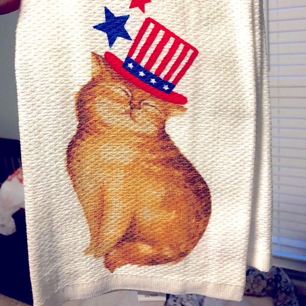 Americana Orange tabby cat towels